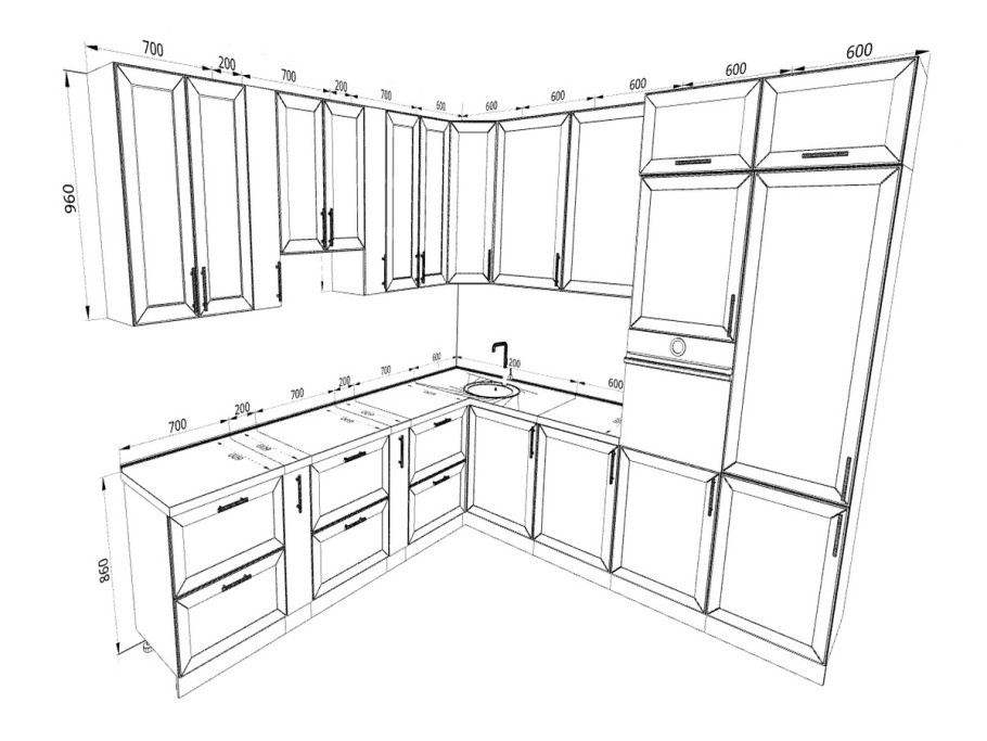 Модульный кухонный гарнитур Барселона