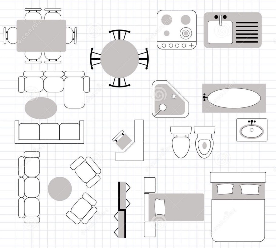 Кухня планировка чертеж английский