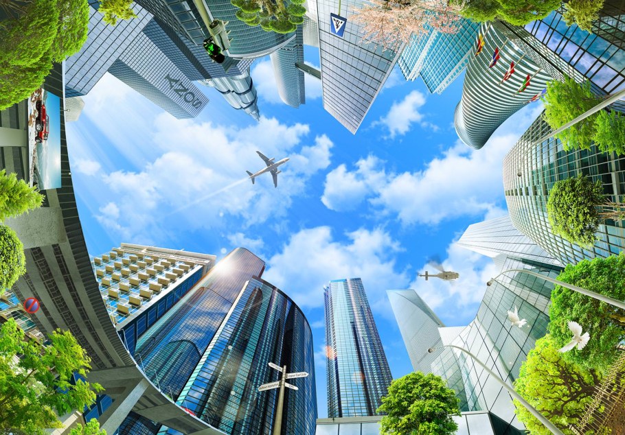 Фон небо город