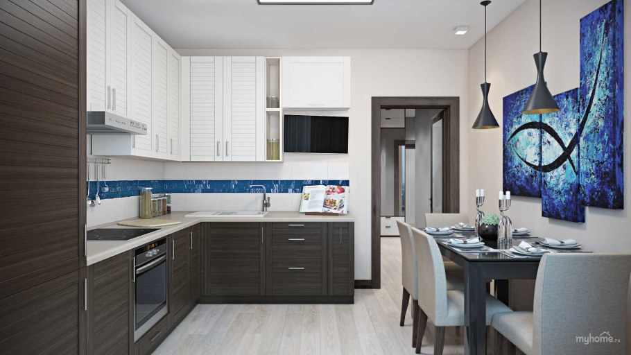 Интерьер кухни в двухкомнатной квартире