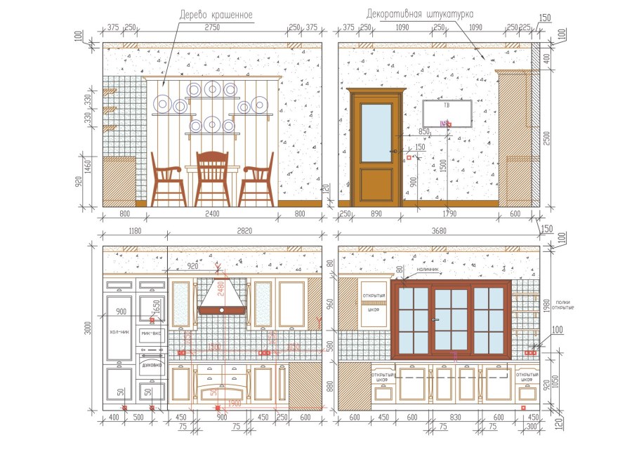 Развертка стен коридора
