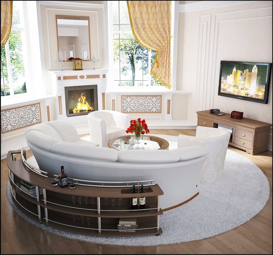 Круглый диван крутящийся