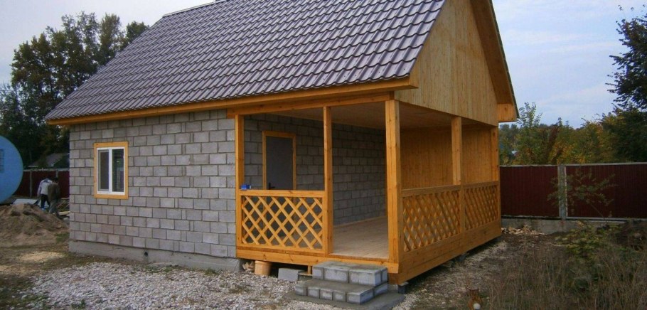 Баня из керамзитобетонных блоков 5х4