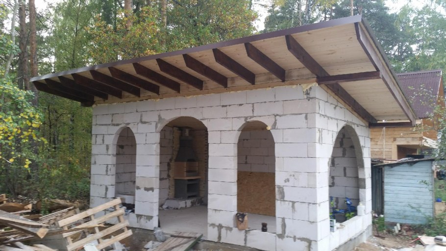 Сарай для дачи из блоков