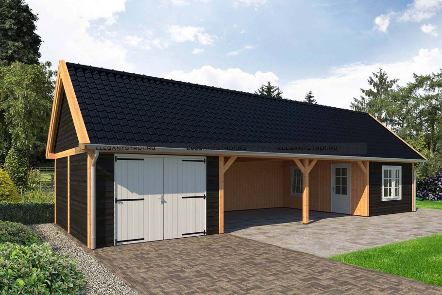 Беседка из блоков застекленная