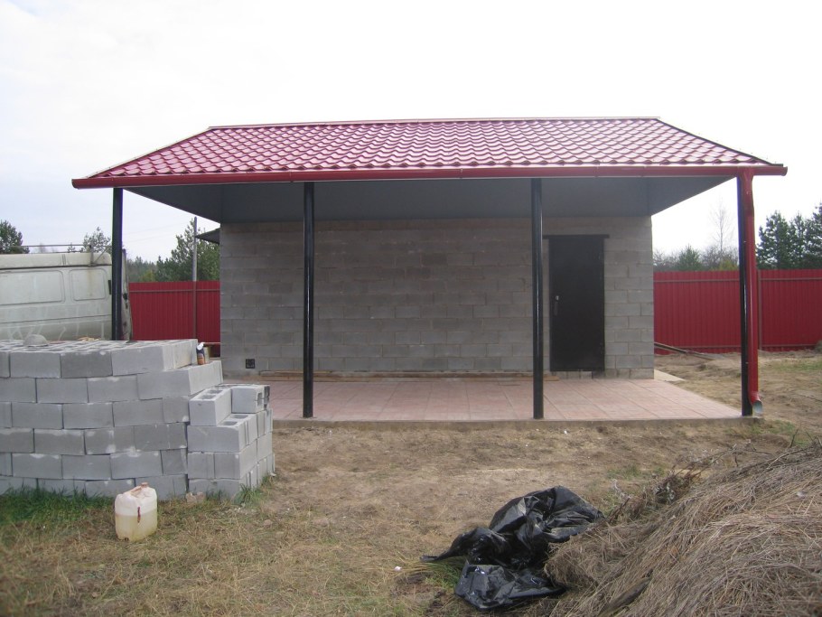 Гараж из пеноблоков