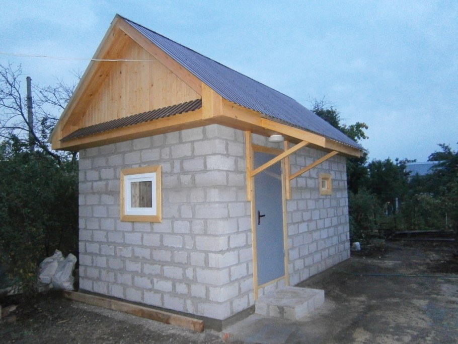 Баня 6х4 из керамзитобетонных блоков