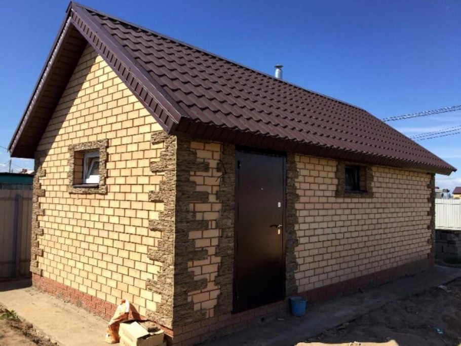 Баня 3х4 из керамзитобетонных блоков