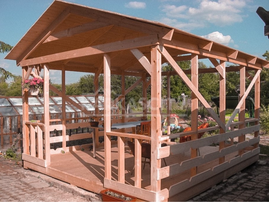 Односкатная беседка 4х5