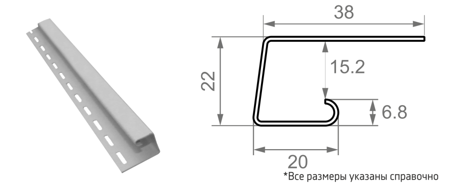 Окантовочный профиль для винилового сайдинга Docke