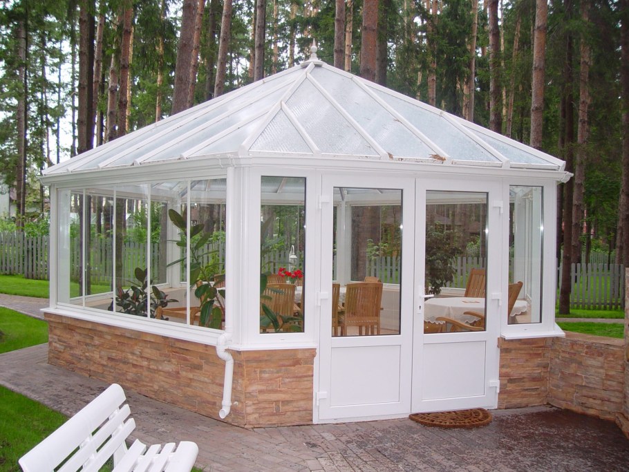 Беседка остекление Алютех