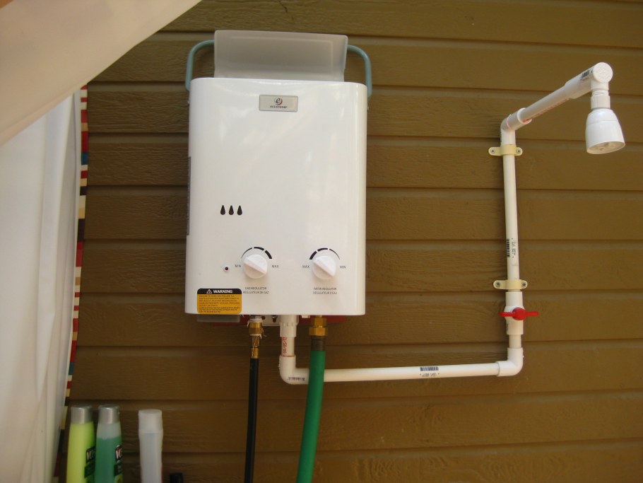 Бак из нержавейки для душа с подогревом 110л Люкс