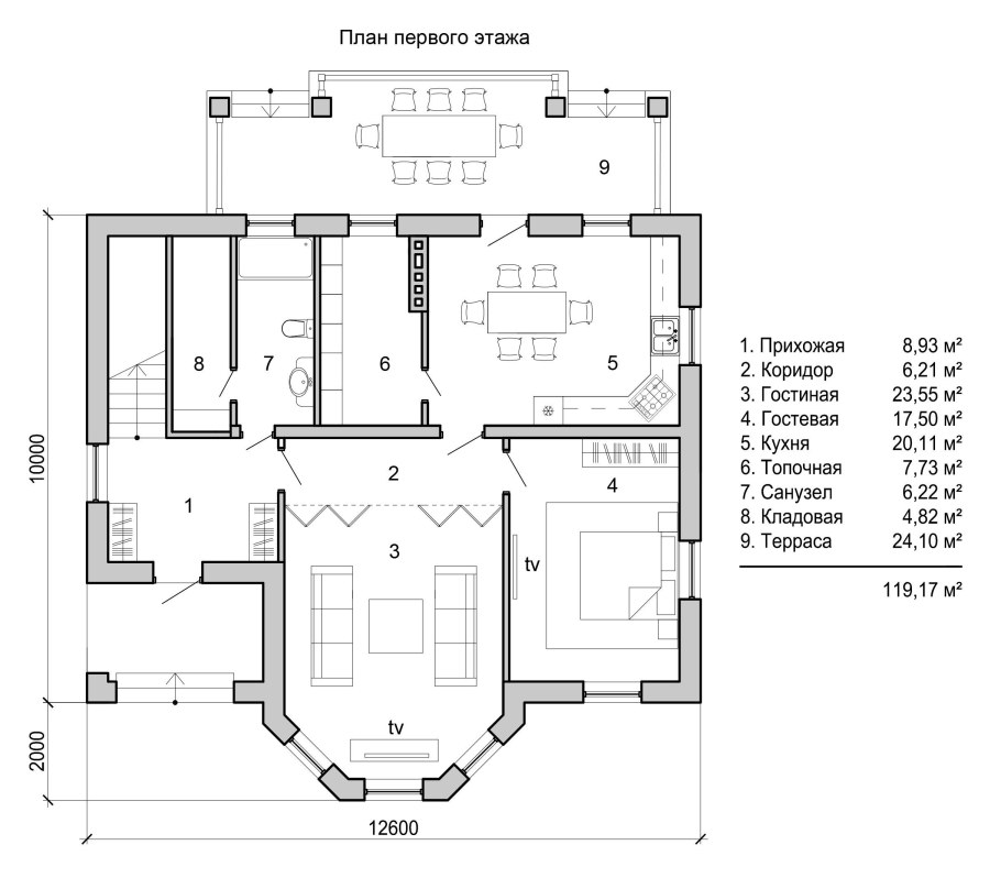 Планировка чертеж двухэтажного дома