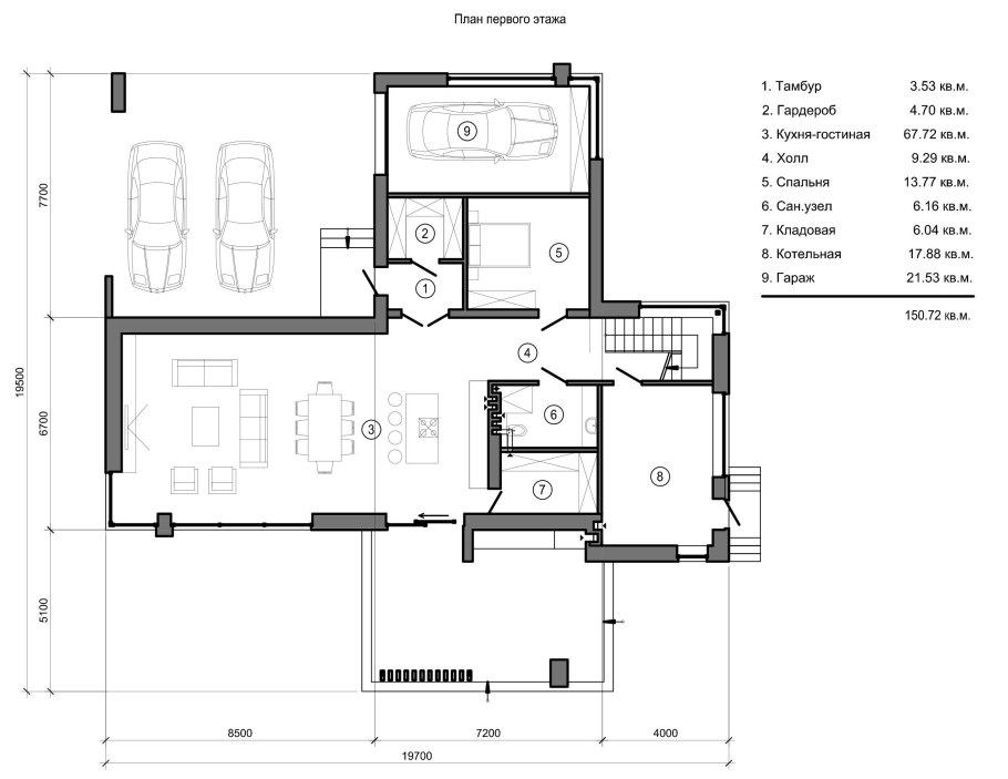 План первого этажа