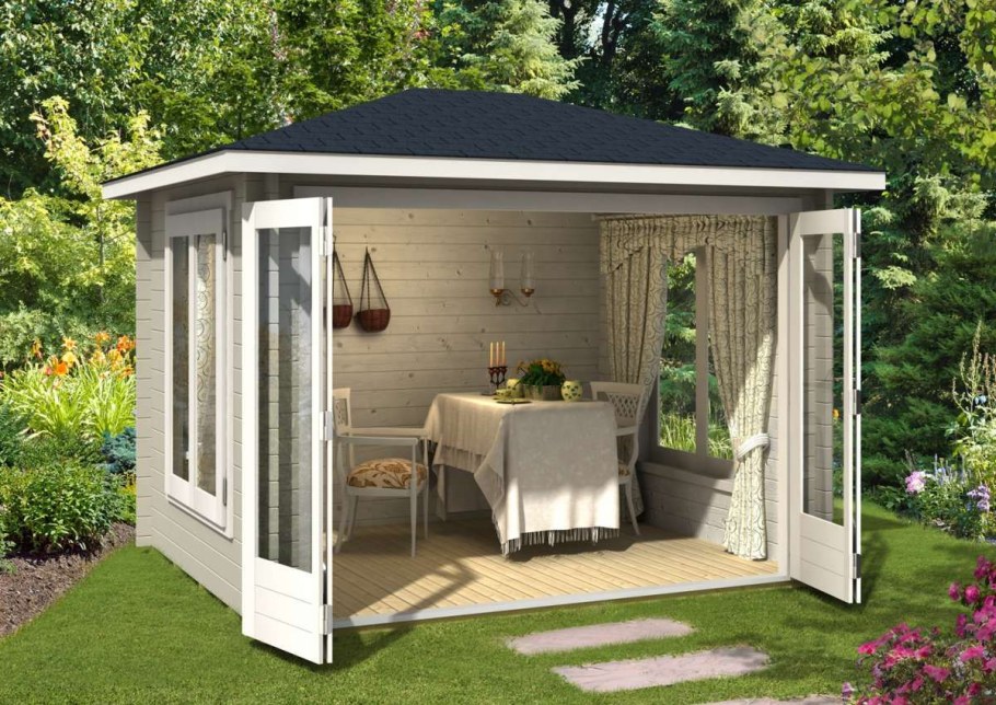 Беседка из кирпича с мангалом