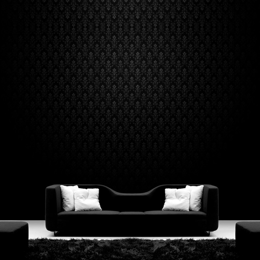 Чёрные обои на стену