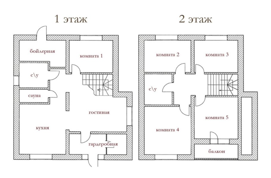 Схема 2 этажного дома