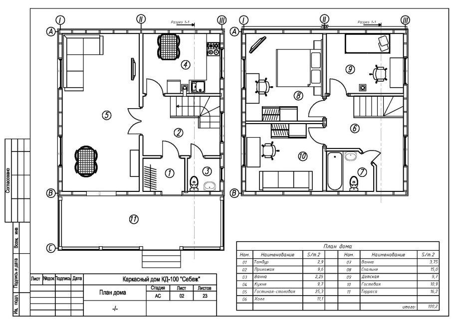 Каркасный дом кд-100