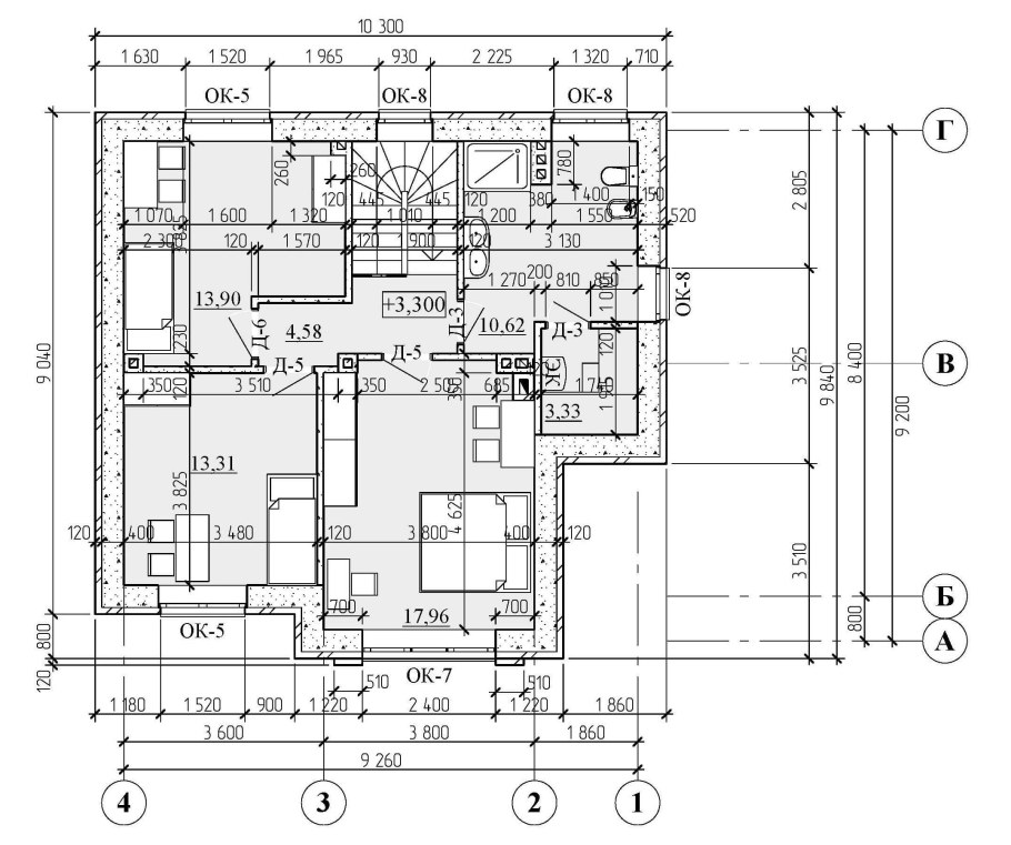 План этажа чертеж коттеджа