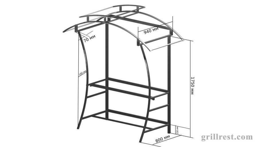 Чертеж мангального навеса