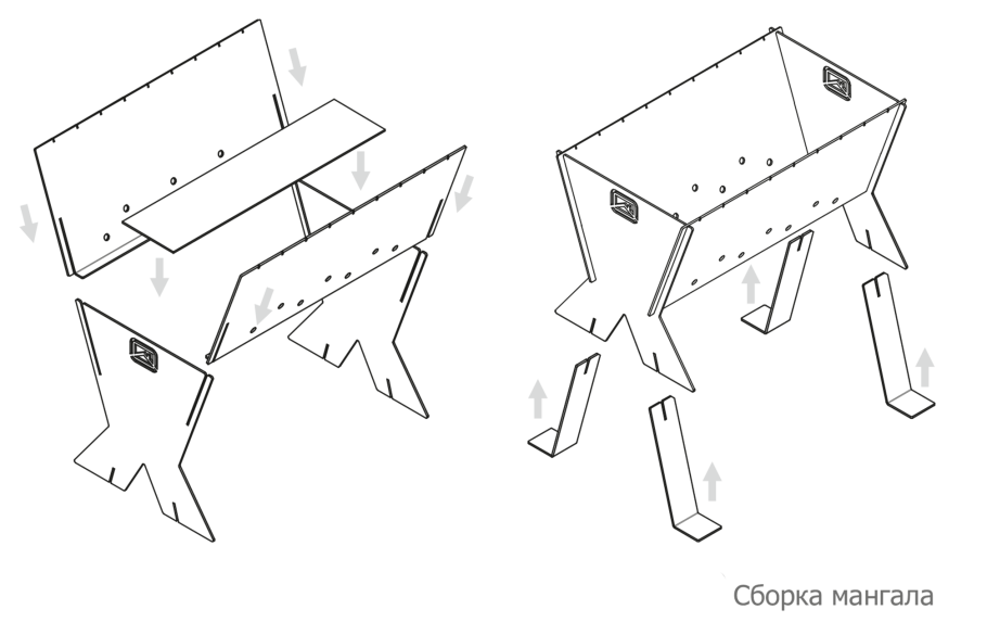Мангал 800х400 чертеж