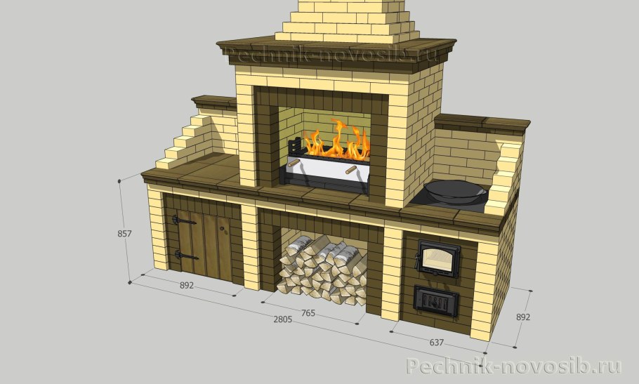 Комплекс барбекю казан мангал мойка порядовки