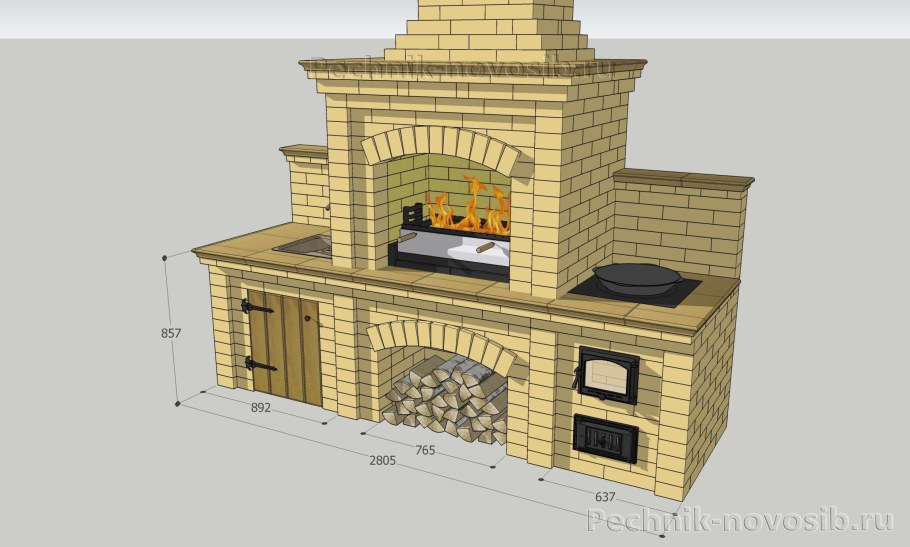 Проекты барбекю из кирпича