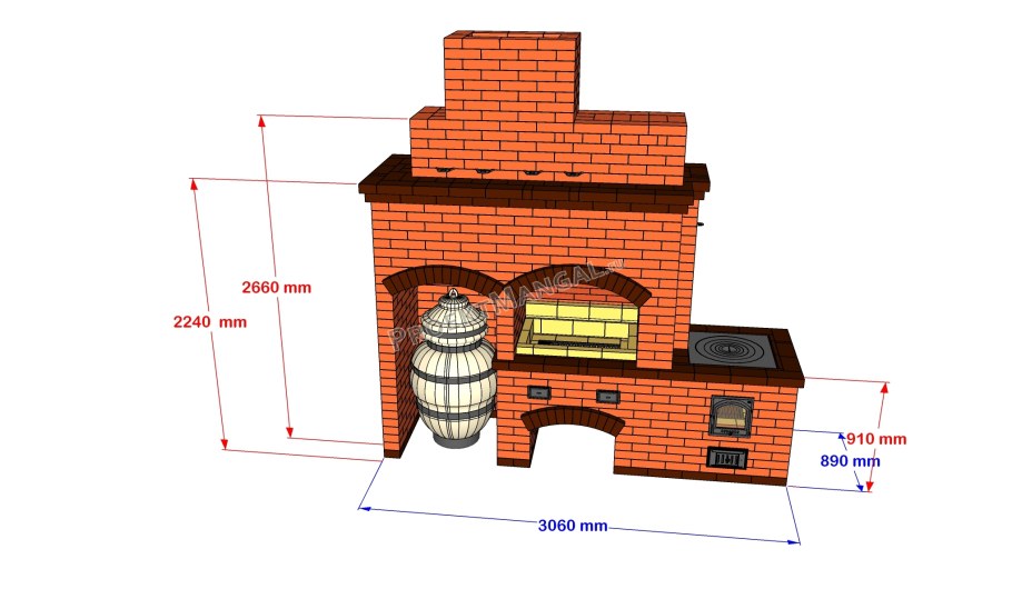 Комплекс мангал, казан, коптильня порядовка