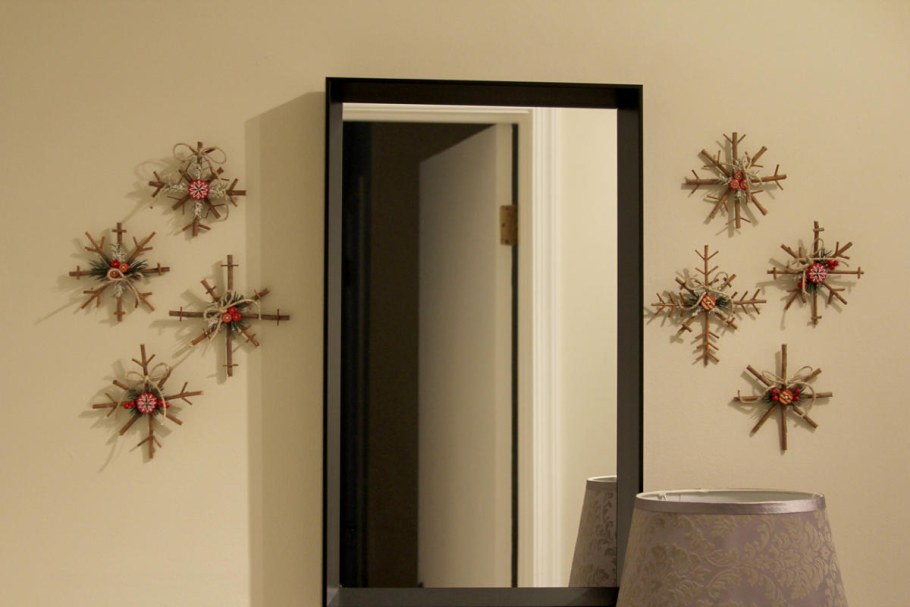 Декор из веток на новый год