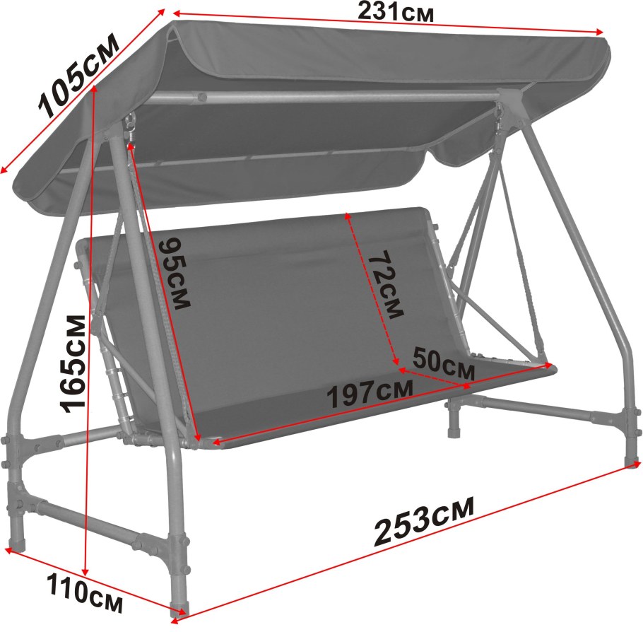 Качели дачные трехместные Leco-it 300