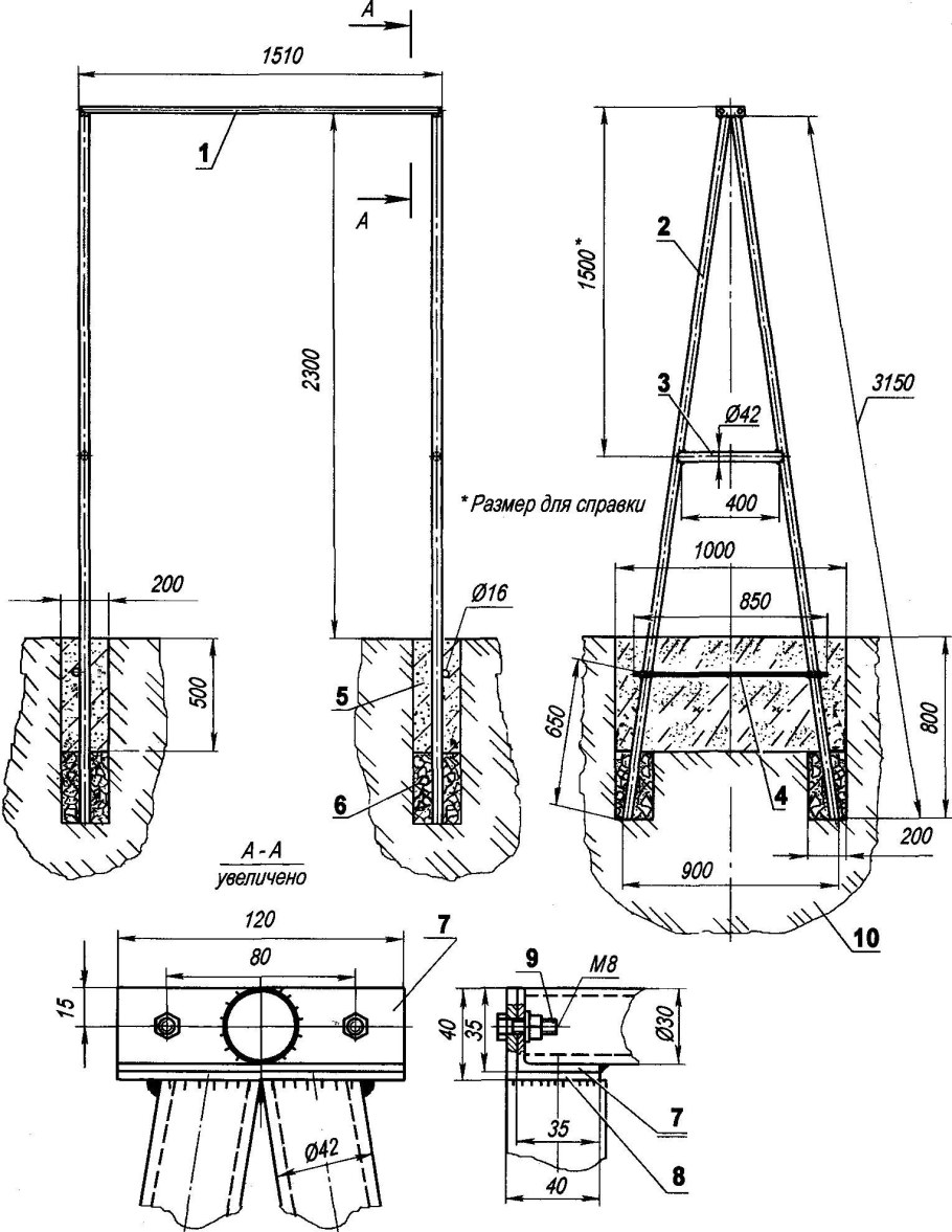 Качель Садовая своими руками из дерева чертёж