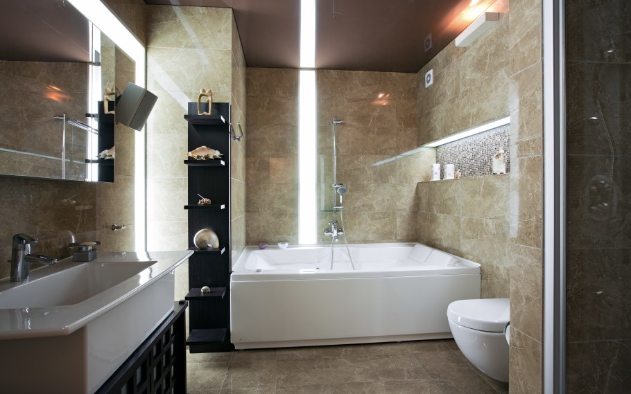 Ванная комната в бежевых тонах