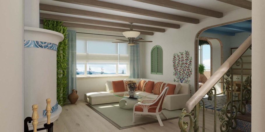 Классический интерьер гостиной-столовой