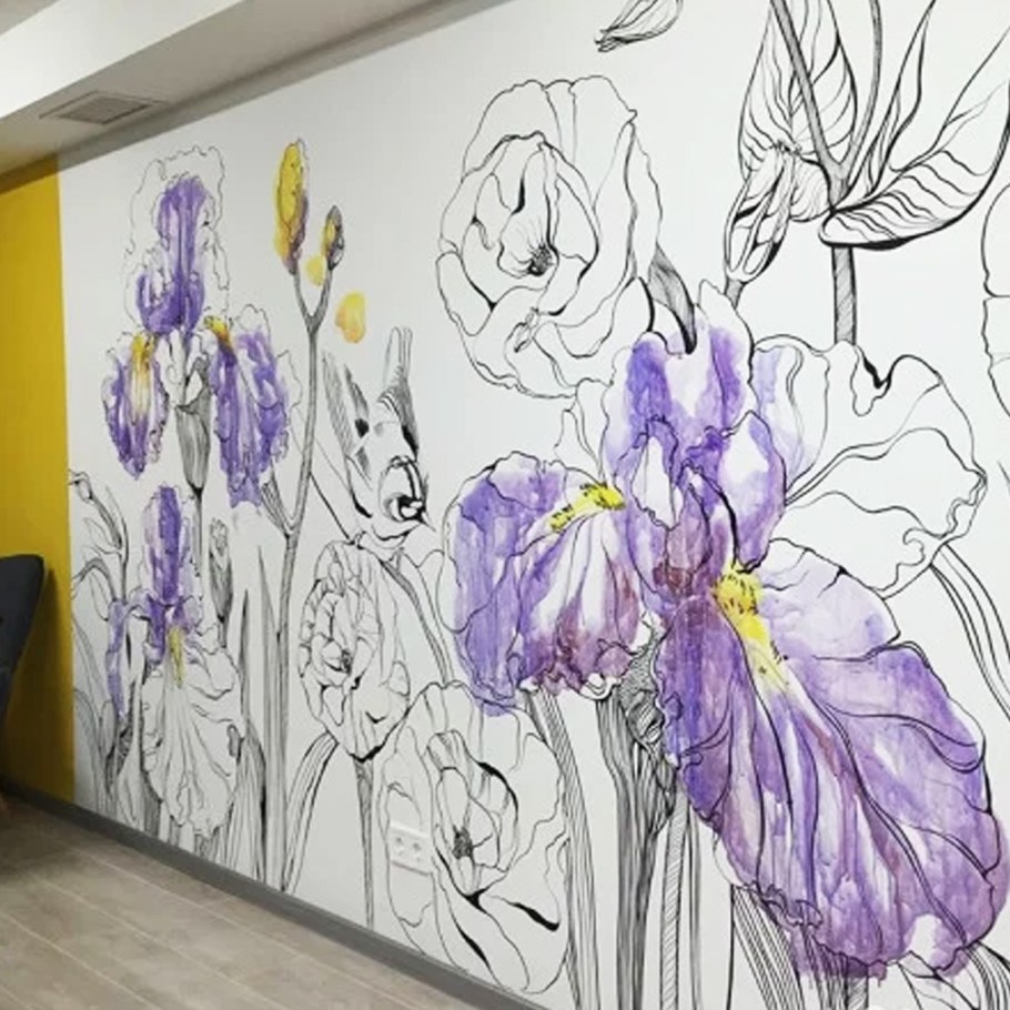 Роспись стен цветы