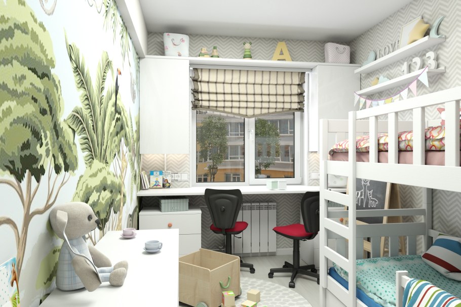 Комната 15 кв м для двоих детей разнополых подростков