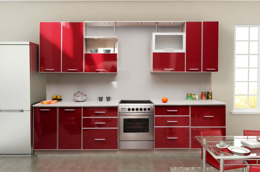 Красный кухонный гарнитур