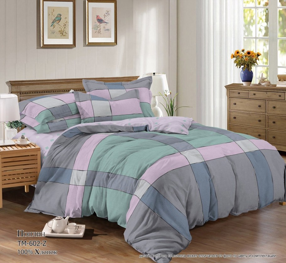 Постельное белье поплин евро