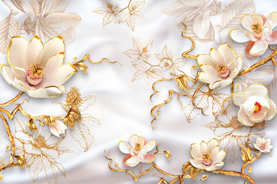 Бежевые цветы