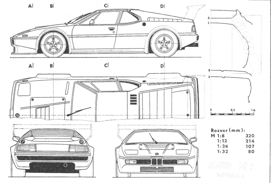 BMW m1 чертежи