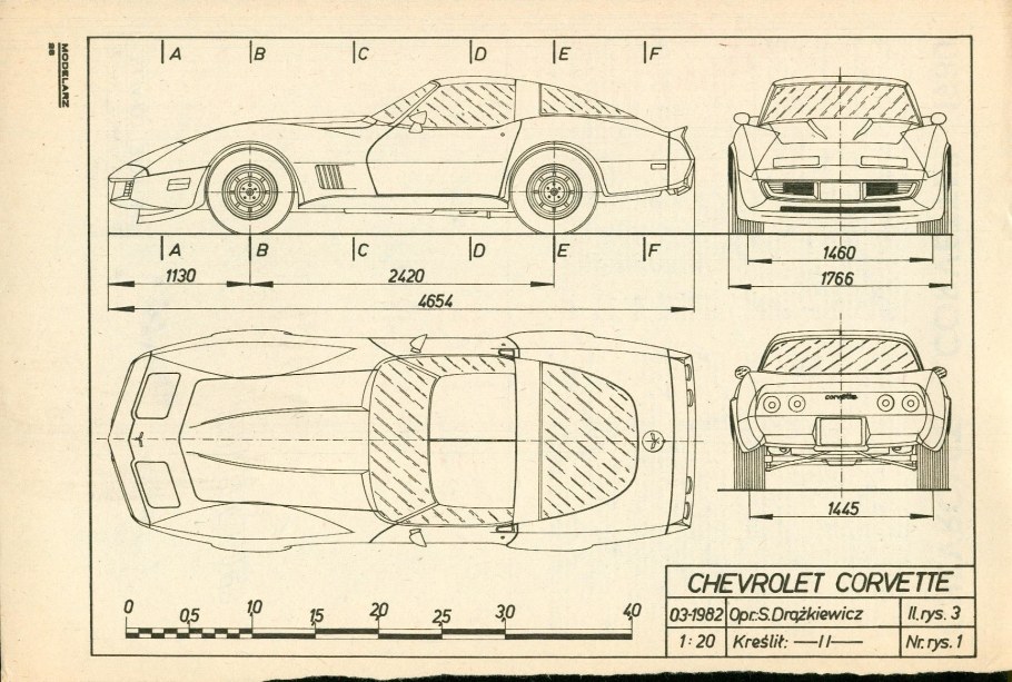 Chevrolet Corvette c3 габариты