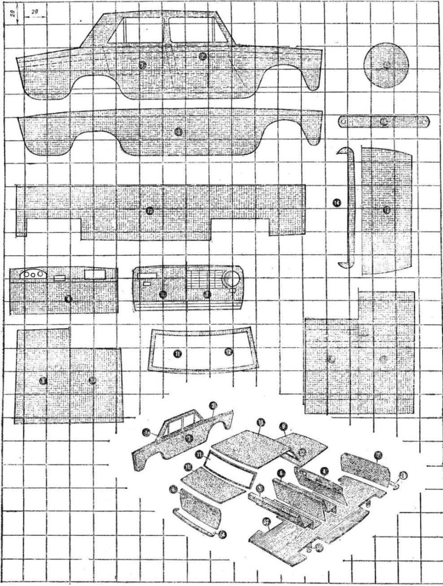 Модель ВАЗ 2107 чертеж