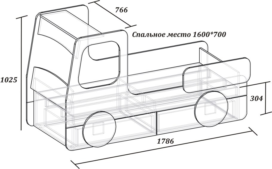 Кровать "машина" СЛАВМЕБЕЛЬ