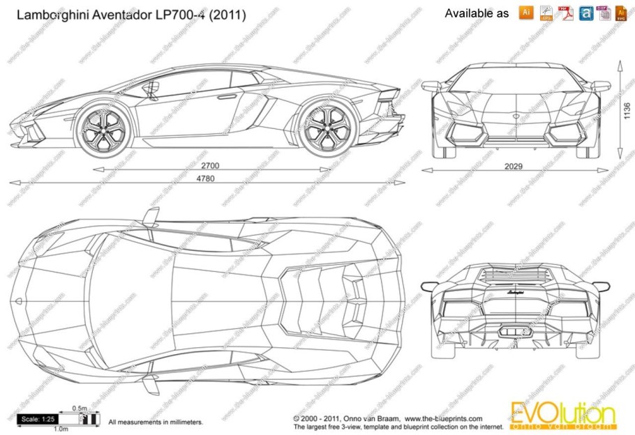 Lamborghini Huracan чертежи lp700