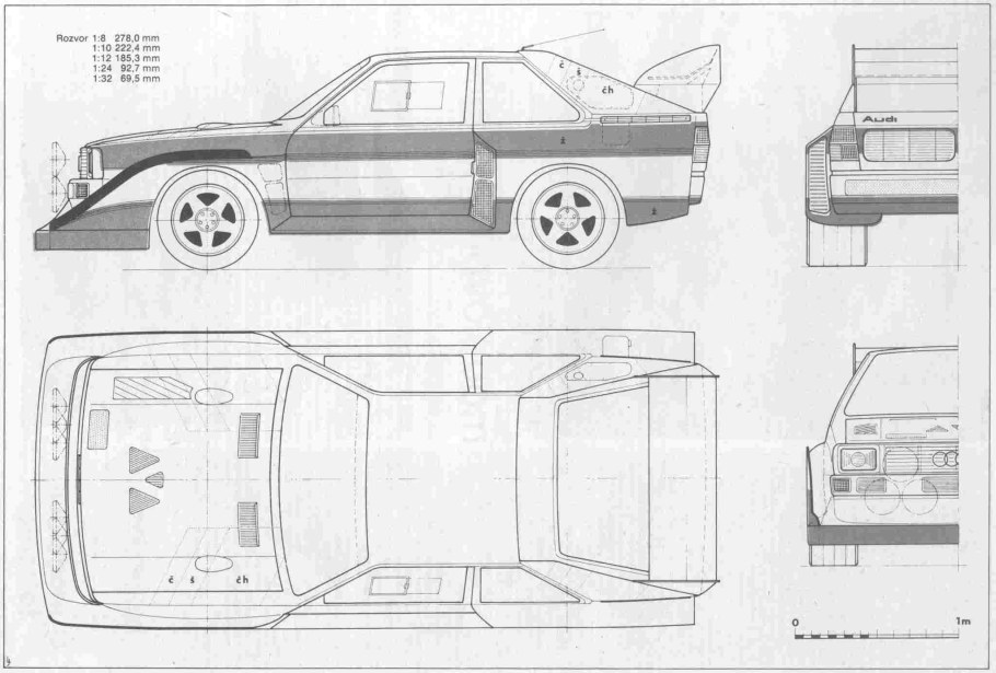 Audi Sport quattro s1 чертёж