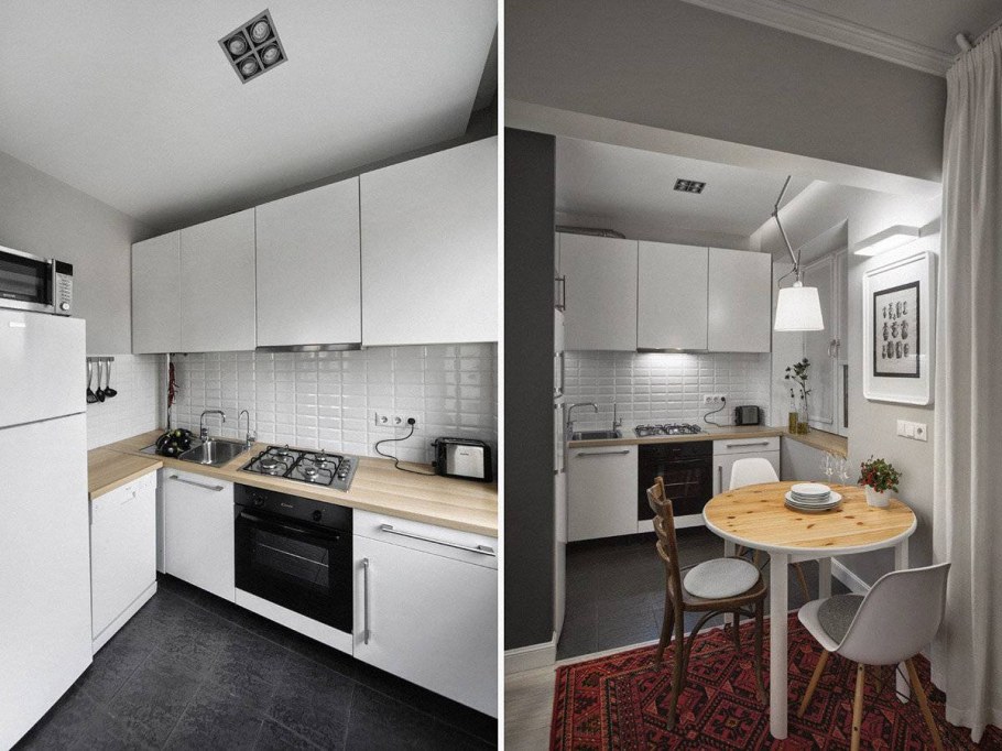 Серо-белая кухня угловая