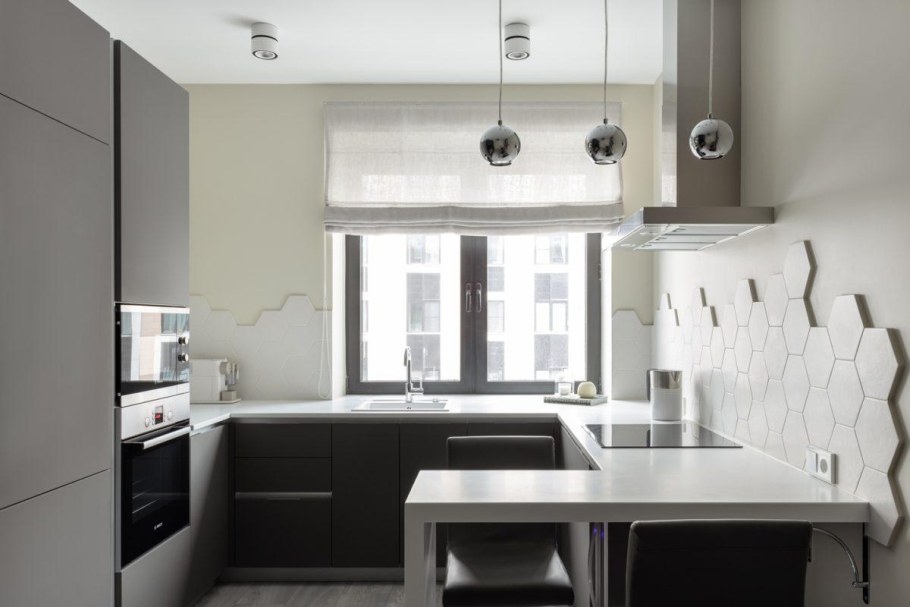 Кухня угловая серая