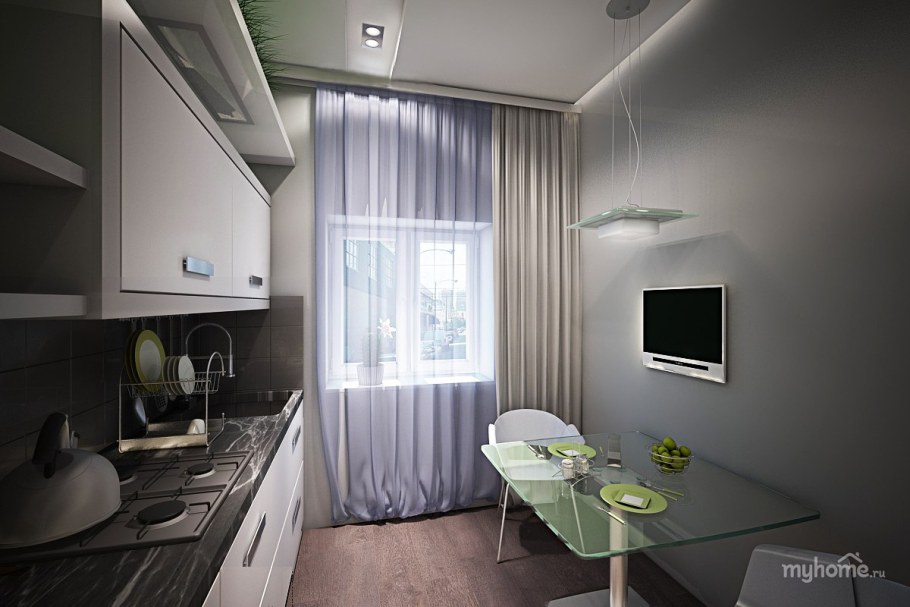 Кухня в хрущевке 5 кв серая