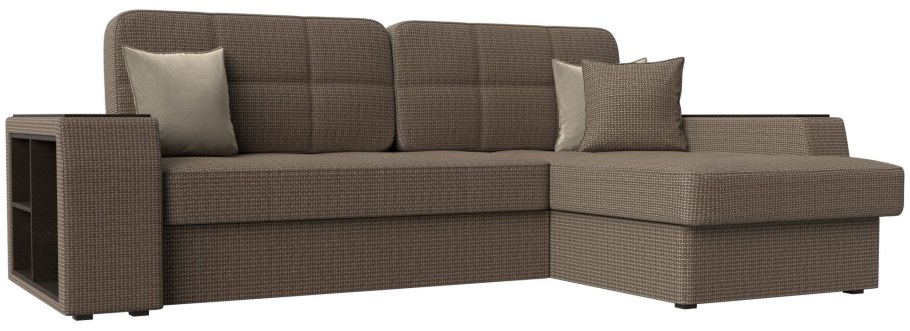 АРТМЕБЕЛЬ Люксор микровельвет (черно/фиолетовый) угол левый