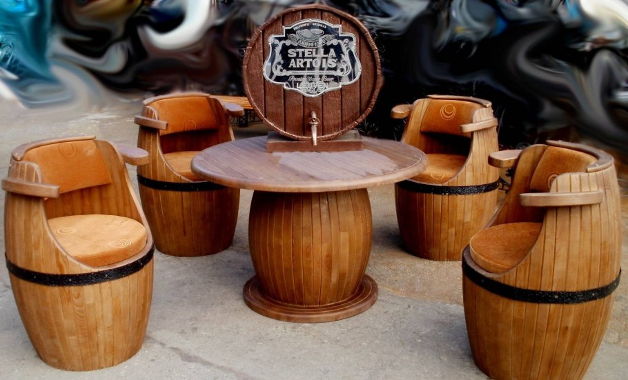 Цветник из бочки