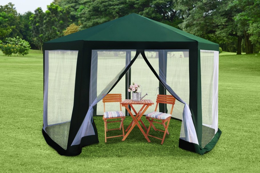 Павильон giardino Club шестиугольный 2x2x2x2,5м полиэстер коричн. 204001-Br